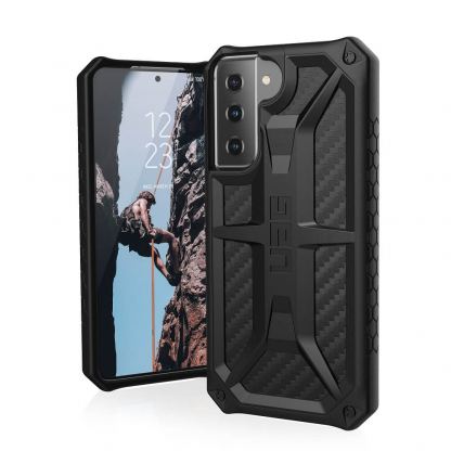 Urban Armor Gear Monarch Case - удароустойчив хибриден кейс за Samsung Galaxy S21 (черен-карбон)