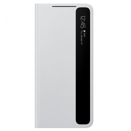 Samsung Clear View Cover EF-ZG998CJ - оригинален кейс, през който виждате информация от дисплея за Samsung Galaxy S21 Ultra (сив)