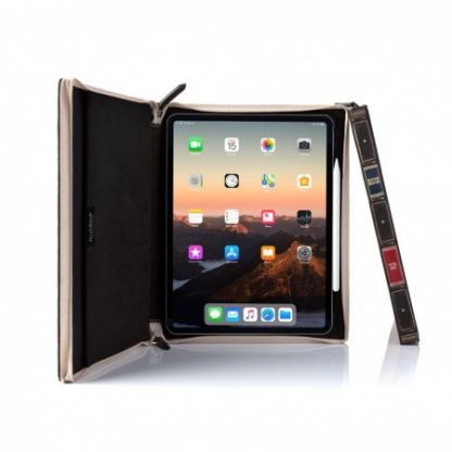 TwelveSouth BookBook - уникален кожен калъф с отделение за Apple Pencil за iPad Pro 11 (2018) (кафяв)