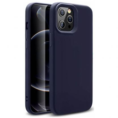 ESR Cloud Halolock Case - силиконов (TPU) калъф с вграден магнитен конектор (MagSafe) за iPhone 12 Pro Max (тъмносин)