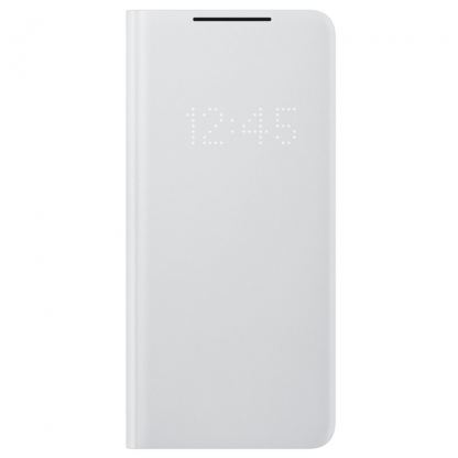 Samsung LED View Cover EF-NG998PJ - оригинален калъф през който виждате информация от дисплея за Samsung Galaxy S21 Ultra (светлосив)