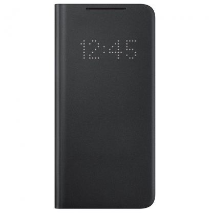 Samsung LED View Cover EF-NG991PB - оригинален калъф през който виждате информация от дисплея за Samsung Galaxy S21 (черен)