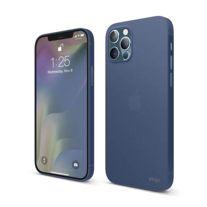 Elago Inner Core Case - тънък полипропиленов кейс (0.5 mm) за iPhone 12 Pro Max (син)