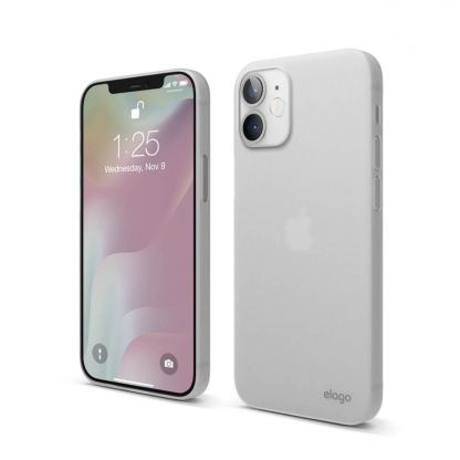 Elago Inner Core Case - тънък полипропиленов кейс (0.5 mm) за iPhone 12 mini (прозрачен-мат)