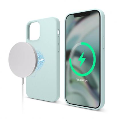 Elago MagSafe Soft Silicone Case - силиконов (TPU) калъф с вграден магнитен конектор (MagSafe) за iPhone 12, iPhone 12 Pro (зелен)