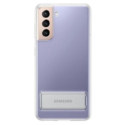 Samsung Clear Standing Cover EF-JG991CT - оригинален удароустойчив хибриден кейс с поставка за Samsung Galaxy S21 (прозрачен)