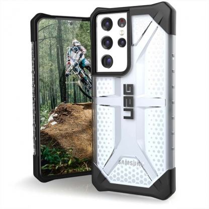 Urban Armor Gear Plasma Case - удароустойчив хибриден кейс за Samsung Galaxy S21 Ultra (прозрачен)