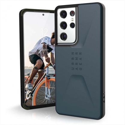 Urban Armor Gear Civilian Case - удароустойчив хибриден кейс за Samsung Galaxy S21 Ultra (тъмносин)