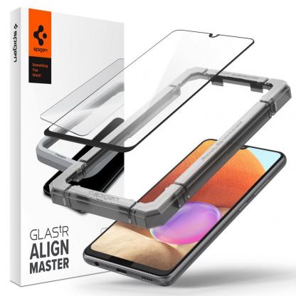Spigen Glass.Tr Align Master Full Cover Tempered Glass - калено стъклено защитно покритие за целия дисплей на Samsung Galaxy A32 (черен-прозрачен)