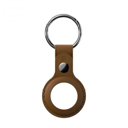SwitchEasy Wrap Leather Keyring - стилен ключодържател от естествена кожа за Apple AirTag (кафяв)