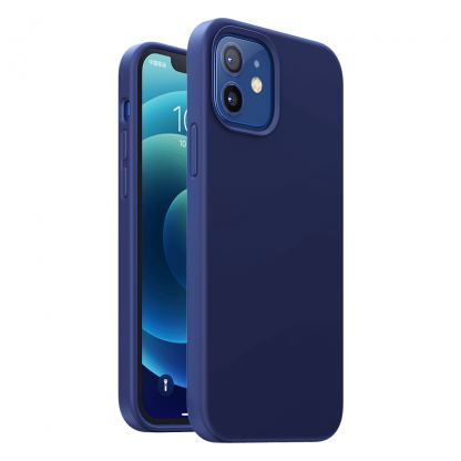 Ugreen Protective Silicone Case - силиконов (TPU) калъф за iPhone 12, iPhone 12 Pro (тъмносин) 