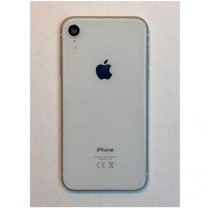 Apple iPhone XR Backcover Full Assembly - оригинален резервен заден капак заедно с Lightning порт, безжично зареждане и бутони (бял)