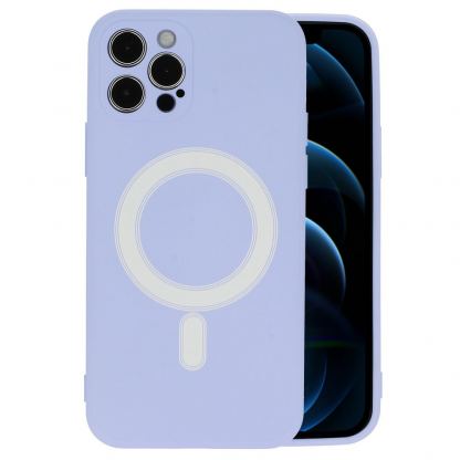 Tel Protect MagSilicone Case - силиконов (TPU) калъф с вграден магнитен конектор (MagSafe) за iPhone 12 Pro (лилав)