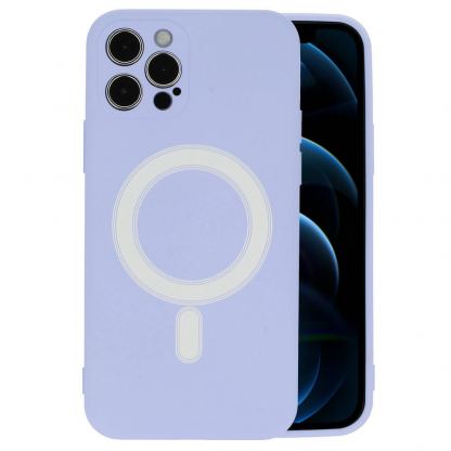 Tel Protect MagSilicone Case - силиконов (TPU) калъф с вграден магнитен конектор (MagSafe) за iPhone 12 mini (лилав)