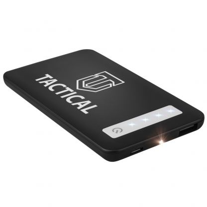 Tactical Emergency Power Bank 4000mAh - външна батерия USB-A изход и фенерче за смартфони и таблети (черен)