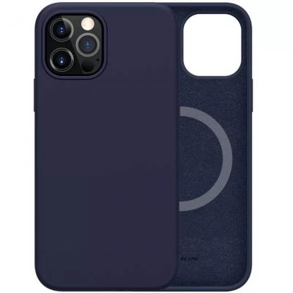 JC MagSilicone Case - силиконов (TPU) калъф с вграден магнитен конектор (MagSafe) за iPhone 12 Pro Max (тъмносин)