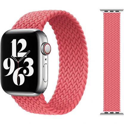 JC Design Braided SoloLoop Band - текстилна каишка за Apple Watch 42мм, 44мм (розов)