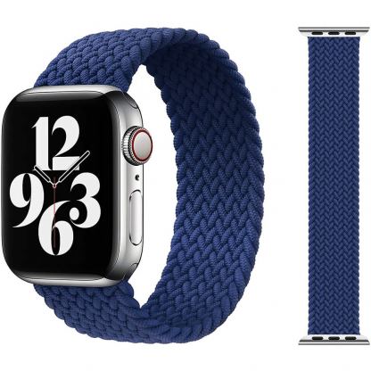 JC Design Braided SoloLoop Band - текстилна каишка за Apple Watch 42мм, 44мм (син)