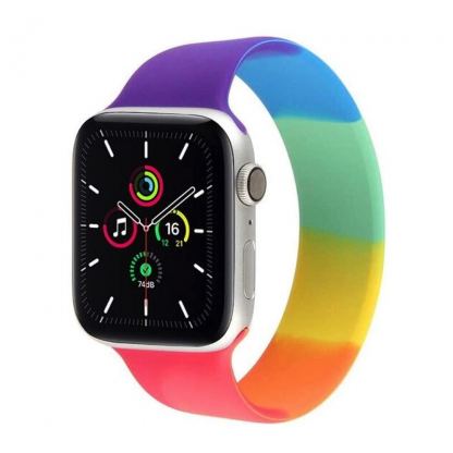 JC Design Silicone SoloLoop Band - силиконова каишка за Apple Watch 38мм, 40мм (шарен)