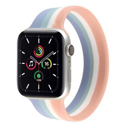 JC Design Silicone SoloLoop Band - силиконова каишка за Apple Watch 38мм, 40мм (розов-син)