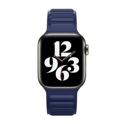 JC Design Silicone Link Band - магнитна силиконова каишка за Apple Watch 38мм, 40мм (син)
