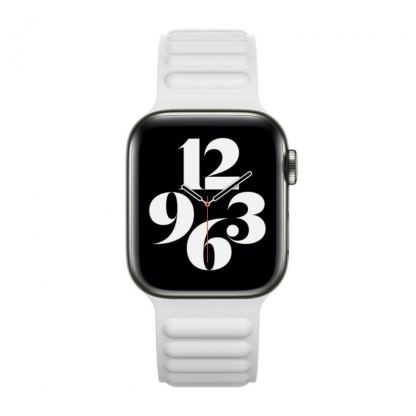 JC Design Silicone Link Band - магнитна силиконова каишка за Apple Watch 38мм, 40мм (бял)