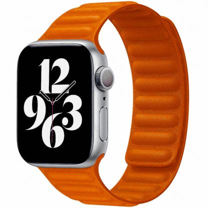 JC Design Silicone Link Band - магнитна силиконова каишка за Apple Watch 38мм, 40мм (оранжев)