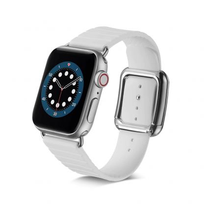 JC Design Modern Buckle Band - силиконова каишка с магнитна закопчалка за Apple Watch 42мм, 44мм (бял)