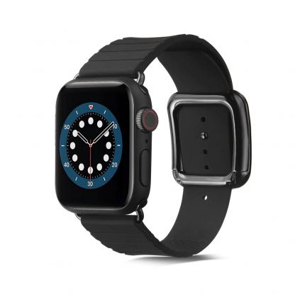 JC Design Modern Buckle Band - силиконова каишка с магнитна закопчалка за Apple Watch 38мм, 40мм (черен)