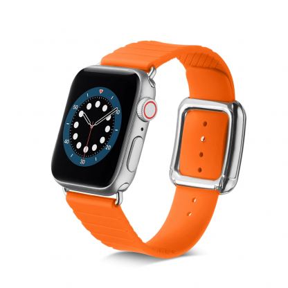 JC Design Modern Buckle Band - силиконова каишка с магнитна закопчалка за Apple Watch 42мм, 44мм (оранжев)