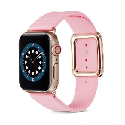 JC Design Modern Buckle Band - силиконова каишка с магнитна закопчалка за Apple Watch 38мм, 40мм (розов)