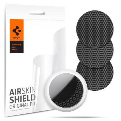 Spigen AirTag Hydrogel Foil Airskin 4 Set - комплект от 4 чифта защитни покрития за Apple AirTag (черен-карбон)
