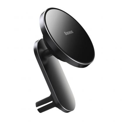 Baseus Big Energy MagSafe Car Mount Wireless Charger 15W (WXJN-01) - поставка за радиатора или таблото на кола с безжично зареждане за iPhone с Magsafe (черен)