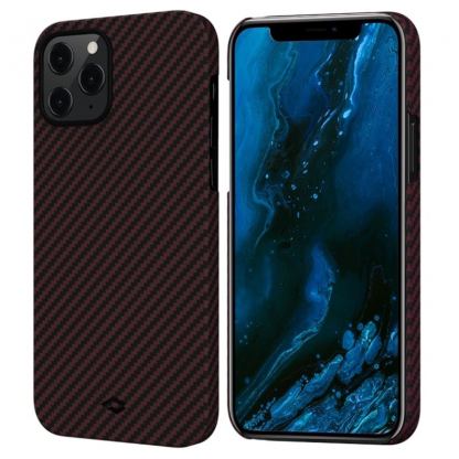 Pitaka MagEZ Aramid Fiber Case - кевларен кейс за iPhone 12 Pro (черен-червен) 