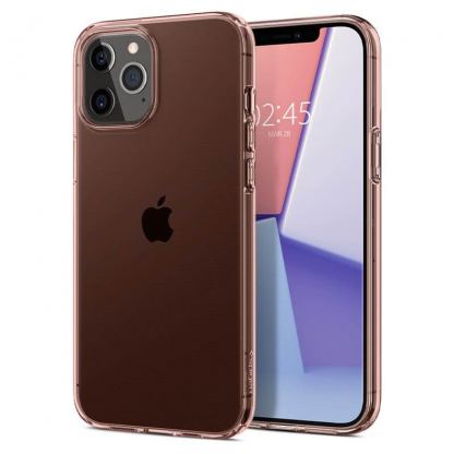 Spigen Crystal Flex Case - тънък качествен силиконов (TPU) калъф за iPhone 12, iPhone 12 Pro (розов) 