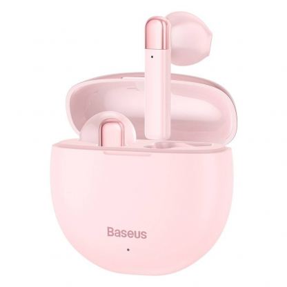Baseus Encok W02 TWS In-Ear Bluetooth Earphones - безжични блутут слушалки със зареждащ кейс (розов)
