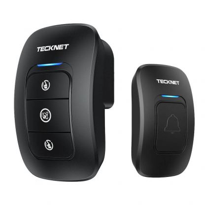 TeckNet HWD01161BU02 Battery Wireless DoorBell - безжичен стилен звънец за входна врата (черен) 