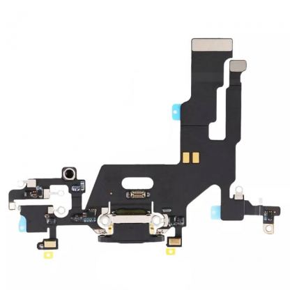 OEM iPhone 11 System Connector and Flex Cable - лентов кабел с Lightning конектора и долните микрофони за iPhone 11 (черен)
