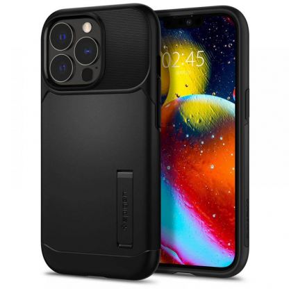 Spigen Slim Armor Case - хибриден кейс с висока степен на защита за iPhone 13 Pro (черен)