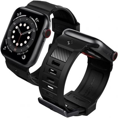 Spigen Rugged Band - хибридна каишка (полимер+карбон) за Apple Watch 41мм, 40мм и 38мм (черен)