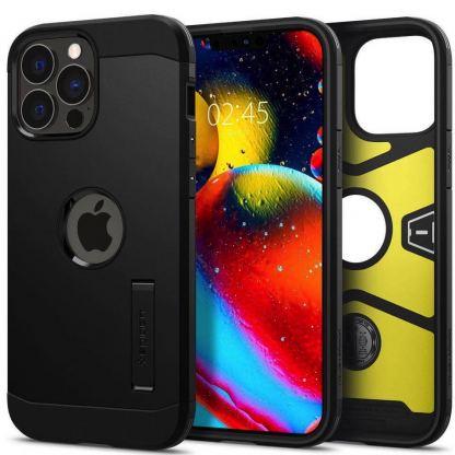Spigen Tough Armor Case - хибриден кейс с най-висока степен на защита за iPhone 13 Pro Max (черен)