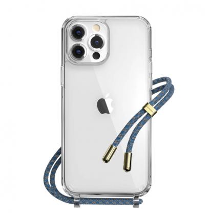 SwitchEasy Play Lanyard Ocean Case - хибриден удароустойчив кейс с връзка за носене за iPhone 13 Pro Max (прозрачен) 