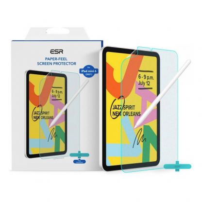 ESR Paper Feel Screen Protector - качествено защитно покритие (подходящо за рисуване) за дисплея на iPad mini 6 (2021)