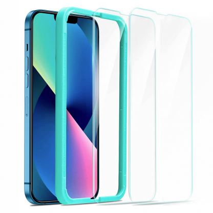ESR Screen Shield 2.5D Tempered Glass 2 Pack - 2 броя калени стъклени защитни покрития за дисплея на iPhone 13, iPhone 13 Pro (прозрачен)