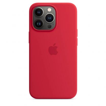 Apple iPhone Silicone Case with MagSafe - оригинален силиконов кейс за iPhone 13 Pro с MagSafe (червен)