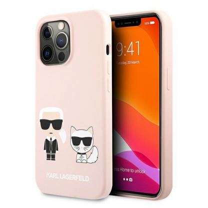 Karl Lagerfeld Karl & Choupette Silicone Case - дизайнерски силиконов кейс за iPhone 13 Pro Max (розов)