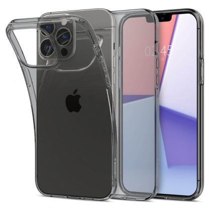 Spigen Crystal Flex Case - тънък качествен силиконов (TPU) калъф за iPhone 13 Pro Max (сив) 