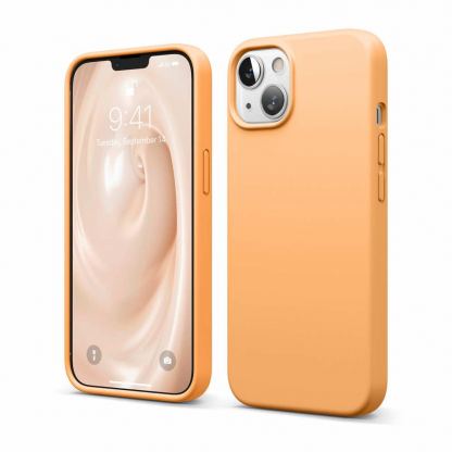 Elago Soft Silicone Case - силиконов (TPU) калъф за iPhone 13 (оранжев)