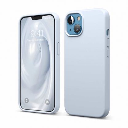 Elago Soft Silicone Case - силиконов (TPU) калъф за iPhone 13 (светлосин)