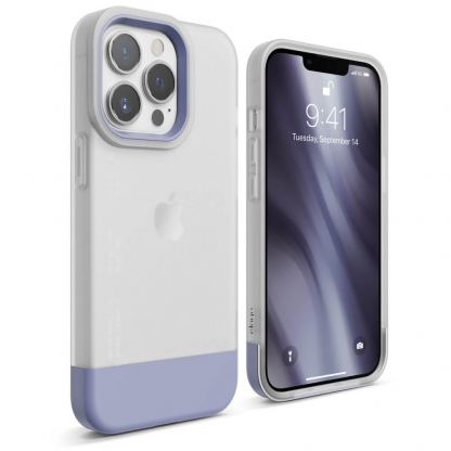 Elago Glide Case - удароустойчив силиконов (TPU) калъф за iPhone 13 Pro (мат-лилав)
